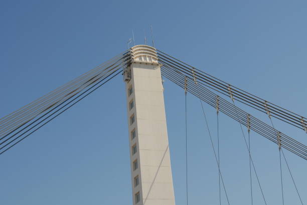 istock Single-hoisted cable-stayed bridge in Alcoy - Costa Blanca - Spain 687415136