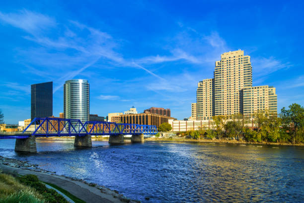 istock Grand Rapids Downtown Skyline with Bridge and River 687415408