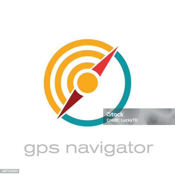 Vector Abstract Gps Navigator Stock Illustration - Download Image Now - Navigational Compass, Icon Symbol, Abstract