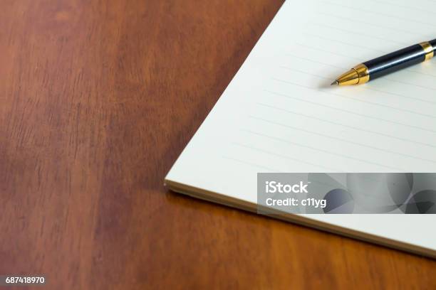 Letter And Pen Stock Photo - Download Image Now - Ballpoint Pen, Brown, Close-up