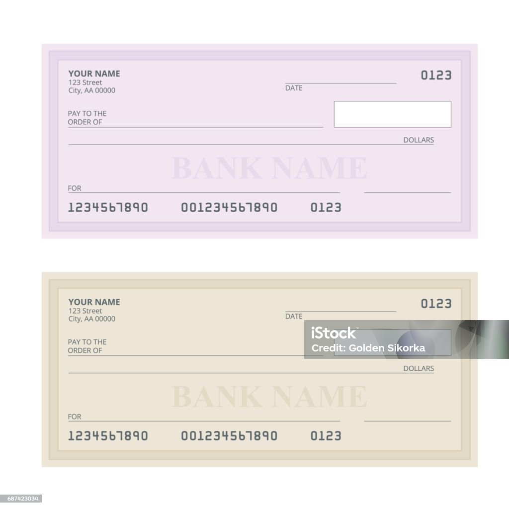 Bank Check with Modern Design. Flat illustration. Cheque book on colored background. Bank check with pen. Concept illustration pay, payment, buy. Bank Check with Modern Design. Flat illustration. Cheque book on colored background. Bank check with pen. Concept illustration pay, payment, buy Check - Financial Item stock vector