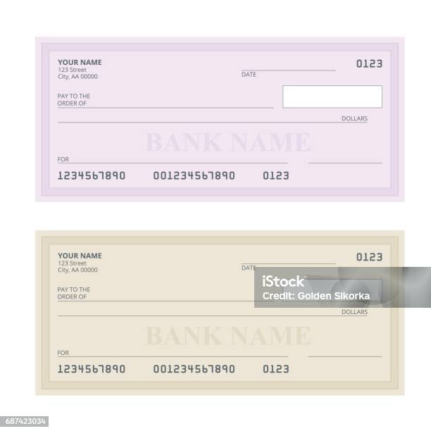 Bank Check With Modern Design Flat Illustration Cheque Book On Colored Background Bank Check With Pen Concept Illustration Pay Payment Buy Stock Illustration - Download Image Now