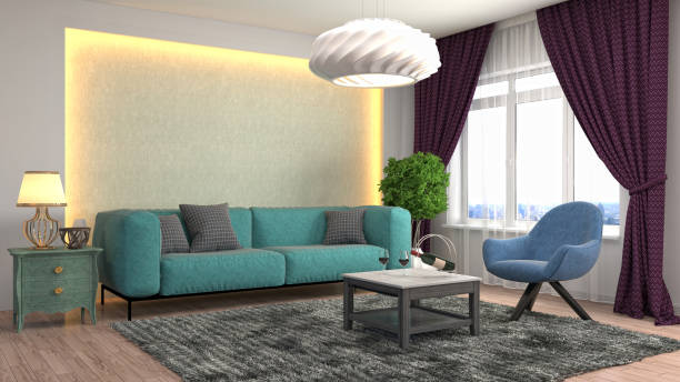 Interior living room. 3d illustration