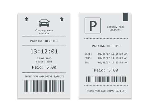 Isometric set of Parking tickets. Flat illustration icon for web.