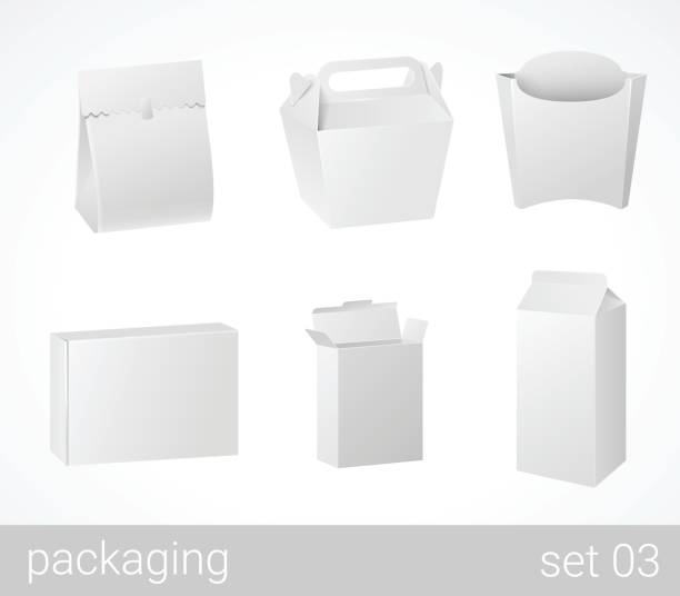istock Chineese thai food and drink plastic and carton cardboard package set. Blank white packaging objects isolated on white vector illustration. 687438398