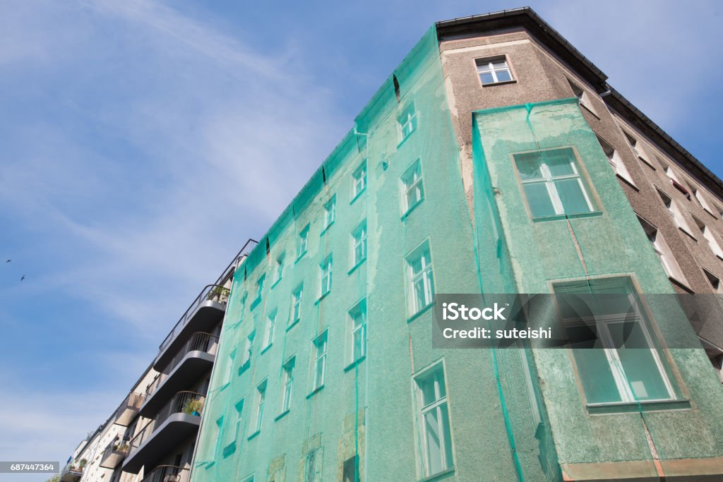 Good morning Berlin, Apartment Houses in Berlin, Prenzlauer Berg Architecture Stock Photo