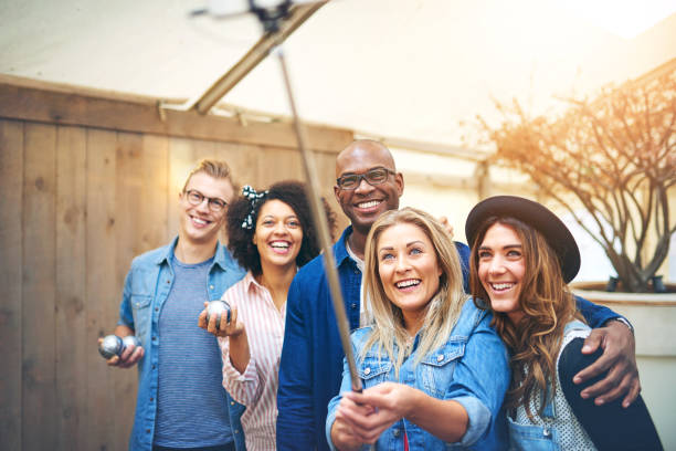istock Taking selfie in Petanque club 687450008
