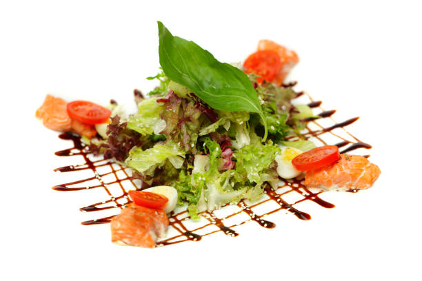 istock Grilled Salmon and green lettuce 687450578