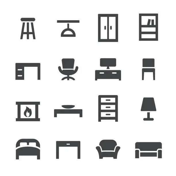 Vector illustration of Home and Furniture Icons - Acme Series