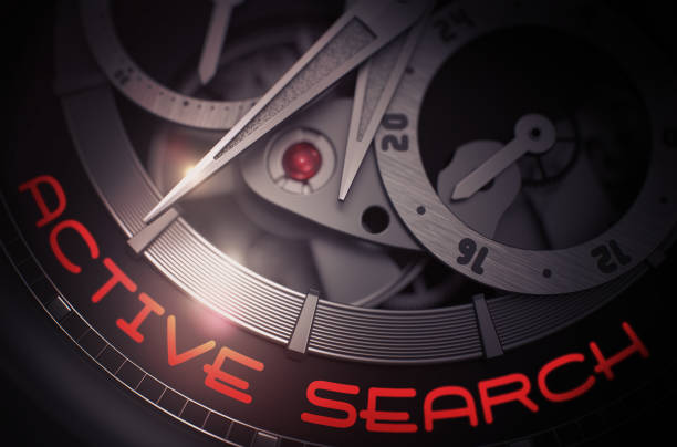 istock Active Search on the Luxury Men Wristwatch Mechanism. 3D 687460948