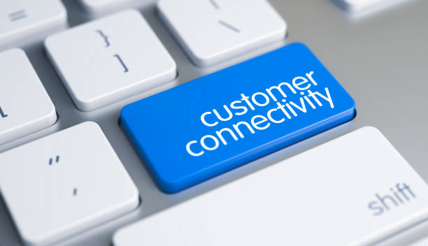 istock Customer Connectivity - Inscription on the Blue Keyboard Button 687472294