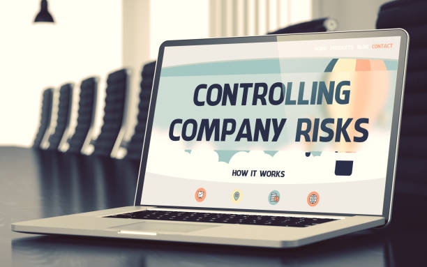 istock Controlling Company Risks on Laptop in Conference Room. 3D 687472384