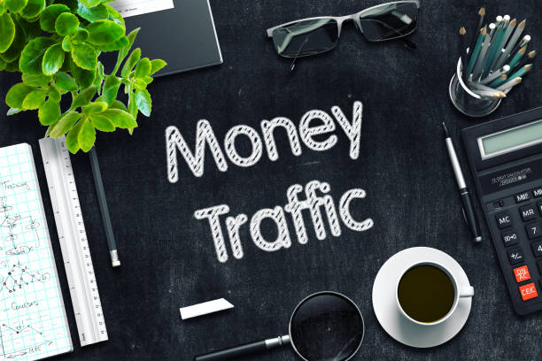 istock Money Traffic on Black Chalkboard. 3D Rendering 687472728