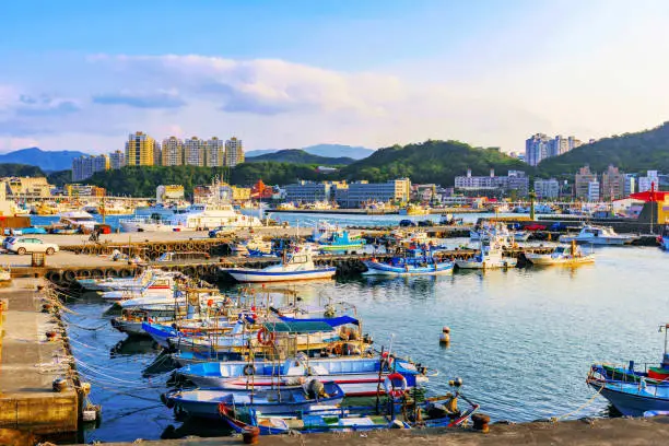 Scenics view of a fishing town in Taiwan