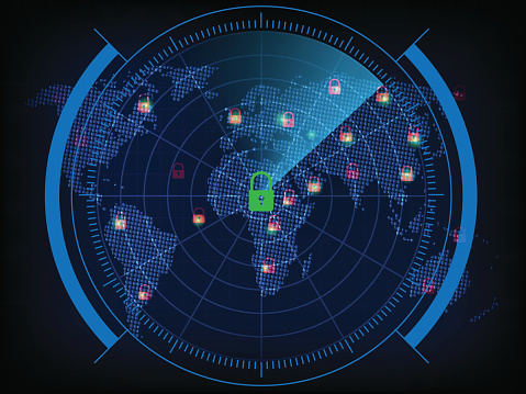 Hacker Radar Ransomware Alert Radar Concept Technology Cyber Secueity Cybercrime ...