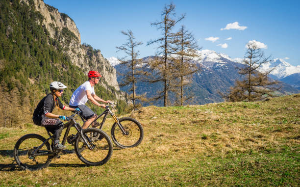 istock Mountain biking Swiss alps 687483118
