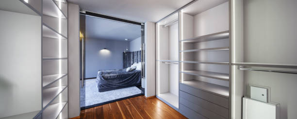 wide empty dressing room, witout clothes wide dressing room, interior of a modern house witout stock pictures, royalty-free photos & images