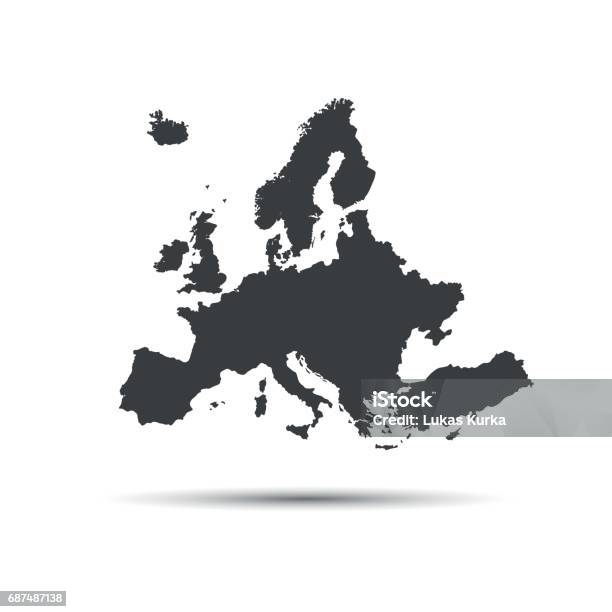 Ilustración de Mapa De Ilustración Vectorial Simple De Unión Europea y más Vectores Libres de Derechos de Europa - Continente