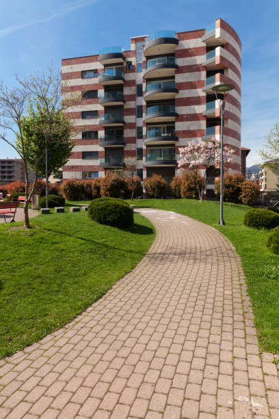 istock Modern residential building seen from the outside 687487218