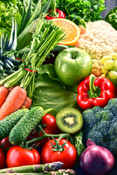 istock Assorted raw organic vegetables and fruits 687491942