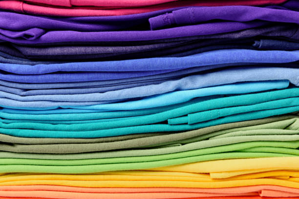 istock Colorful t-shirt clothes abstract texture background 687497956