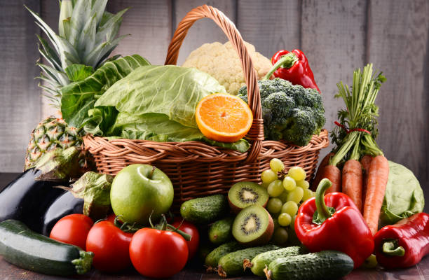 istock Assorted raw organic vegetables and fruits 687498158