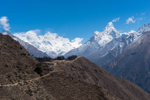 istock Himalaya mountains landscape from Namche Bazaar view point, Everest region, Nepal 687498334