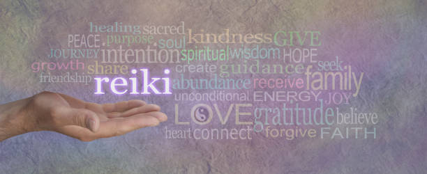 istock Male Reiki Healer with Healing Word Cloud 687511806
