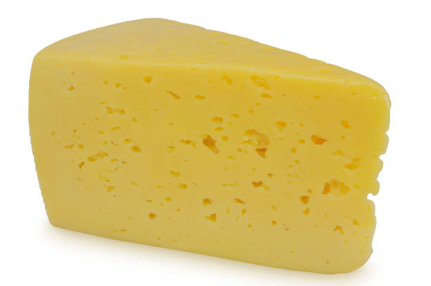 istock One piece of cheese isolated on white background 687512114