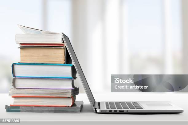 Education Stock Photo - Download Image Now - Book, Laptop, Education