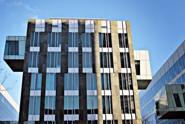 istock Modern office building. Architectural details of modern  building. 687521034