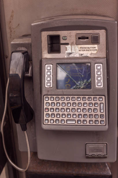Old payphone at street of glasgow scotland england Old payphone at street of glasgow scotland england british telecom photos stock pictures, royalty-free photos & images