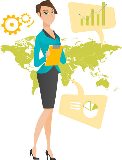 istock Business woman working in global business 687535914