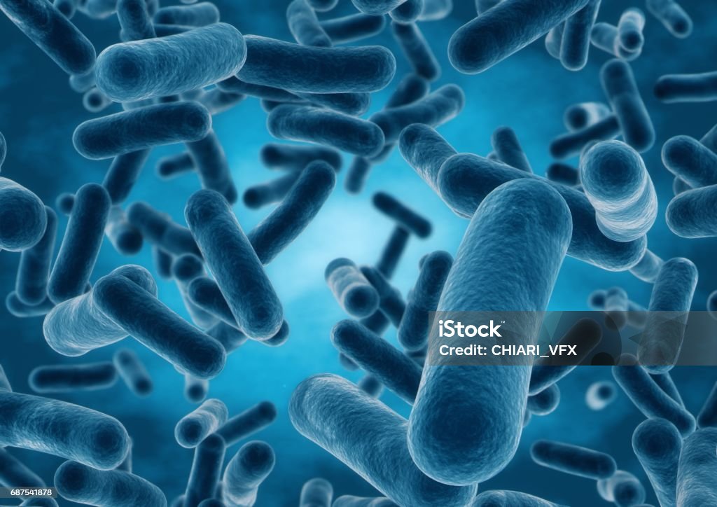 Render 3D y bacterias closeup - Ilustración de stock de Bacteria libre de derechos