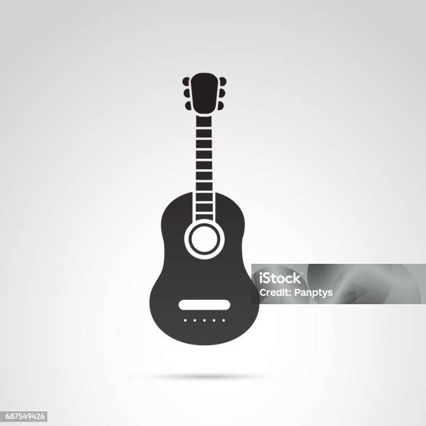 Ilustración de Guitarra Icono Aislado Sobre Fondo Blanco y más Vectores Libres de Derechos de Guitarra - Guitarra, Ícono, Vector