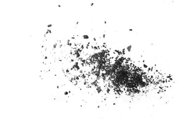 istock Pile of Carbon charcoal  dust on white background 687582688