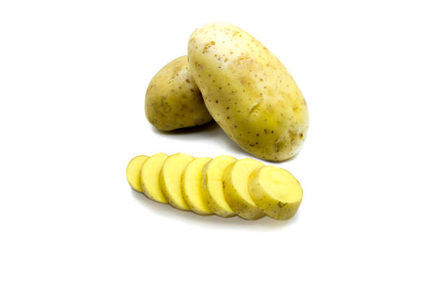 istock Sliced and whole potato isolated 687602490