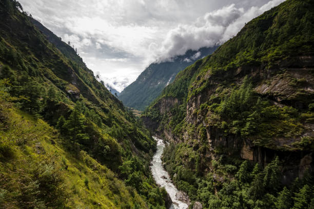 istock Green valley on Manaslu circuit in Himalaya mountains, Nepal 687611242