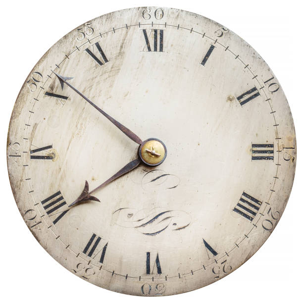 istock Sepia toned image of an old clock face isolated on white 687615656