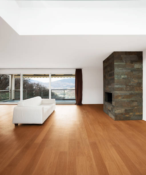 istock modern architecture, new empty apartment, living room 687622722