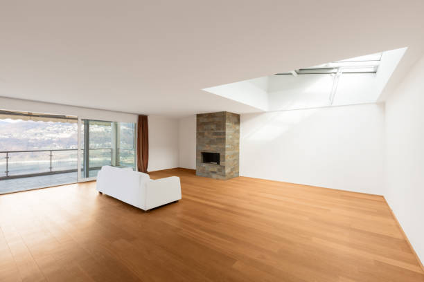 istock modern architecture, new empty apartment, living room 687630250