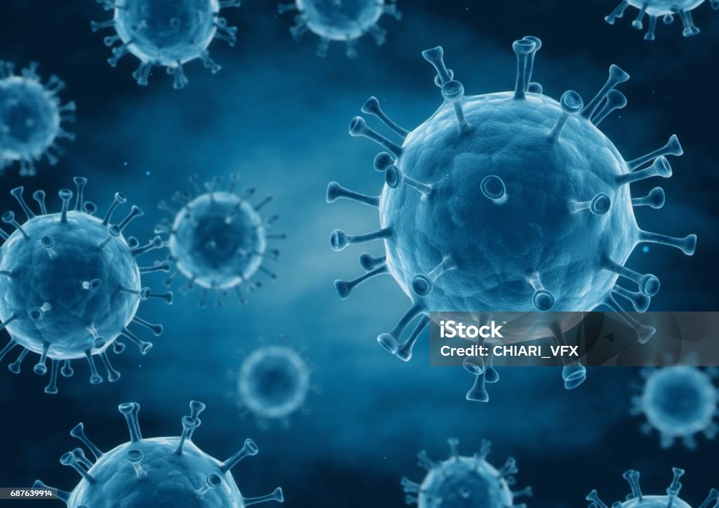 3D rendering Virus closeup 3D rendering Virus closeup. HIV Stock Photo