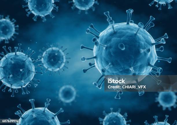 3d Rendering Virus Closeup Stock Photo - Download Image Now - HIV, Virus, AIDS