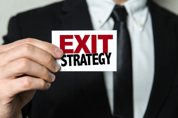 exit strategy - clause imagens e fotografias de stock