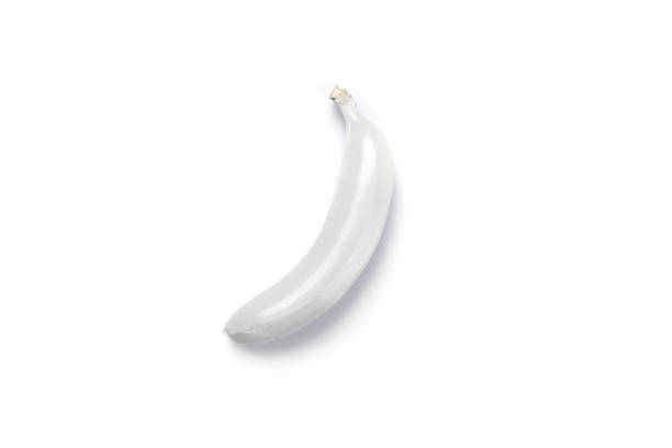 istock Top view of white colored banana isolated on white 687653906