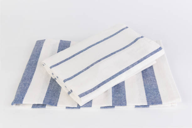 istock Blue and white stripes cloth isolated on white with clipping path 687658540