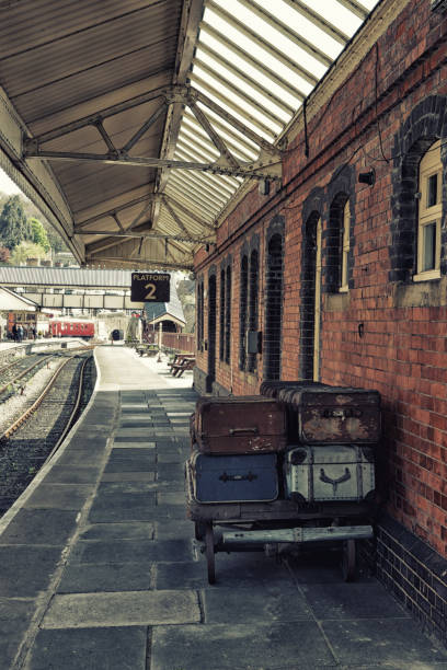 Old luggage on Llangollen rail station in Llangollen,Wales,UK