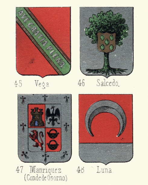 istock Heraldry Coat of Arms, Vega, Salcedo, Manriquez, Luna 687672246