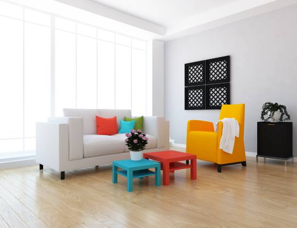istock white scandinavian room interior with furniture 687678828