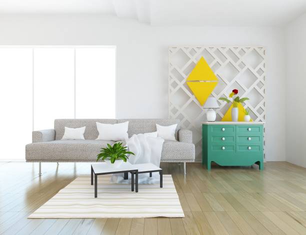 istock white scandinavian room interior with furniture 687678984